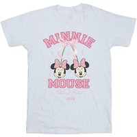 Disney Girl's Cherry Club Minnie Mouse Cotton T-Shirt in White | Size: 3-4 Years