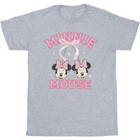 Disney Girl's Cherry Club Minnie Mouse T-Shirt in Grey | Size: 5-6 Years