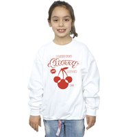Disney Girl's Mickey Mouse Cherry Sweatshirt in White | Size: 9 Years