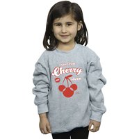 Disney Girl's Mickey Mouse Cherry Sweatshirt in Grey | Size: 5-6 Years