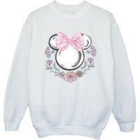 Disney Girl's Minnie Mouse Bow Sweatshirt in White | Size: 5-6 Years