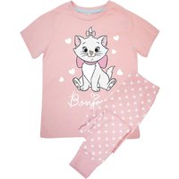 The Aristocats Girl's Bonjour Short-Sleeved Long Pyjama Set in Baby Pink | Size: 3-4 Years