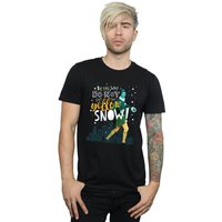 Elf Men's Yellow Snow Cotton T-Shirt in Black | Size: Large