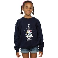 Harry Potter Girl's Christmas Tree Sweatshirt in Navy | Size: 9 Years