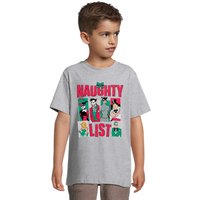 Batman Boy's Naughty List Cotton T-Shirt in Grey | Size: 9 Years