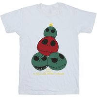 The Nightmare Before Christmas Boy's Christmas Tree Cotton T-Shirt in White | Size: 3-4 Years