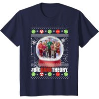 The Big Bang Theory Boy's Snow Globe Cotton Christmas T-Shirt in Navy | Size: 12-13 Years