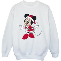 Disney Girl's Minnie Mouse Santa Outfit Sweatshirt in White | Size: 7-8 Years