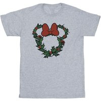 Disney Girl's Minnie Mouse Wreath T-Shirt in Grey | Size: 3-4 Years