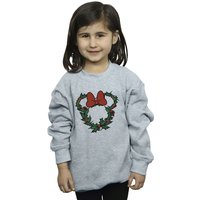 Disney Girl's Minnie Mouse Wreath Sweatshirt in Grey | Size: 7-8 Years