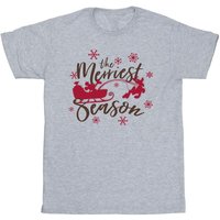 Disney Boy's Mickey Mouse Sleigh T-Shirt in Grey | Size: 12-13 Years