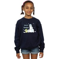 Star Wars Girl's Seasons Greetings Sweatshirt in Navy | Size: 7-8 Years