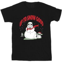 Star Wars Boy's Up To Snow Good Cotton T-Shirt in Black | Size: 5-6 Years