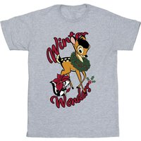 Bambi Girl's Winter Wonders T-Shirt in Grey | Size: 5-6 Years