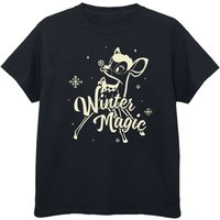 Bambi Girl's Winter Magic Cotton T-Shirt in Black | Size: 7-8 Years