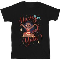 Moana Girl's Have A Cool Yule Cotton T-Shirt in Black | Size: 12-13 Years