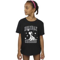 101 Dalmatians Girl's Holiday Cheer Cotton T-Shirt in Black | Size: 7-8 Years