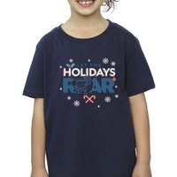 The Lion King Girl's Holidays Roar Cotton T-Shirt in Navy | Size: 3-4 Years