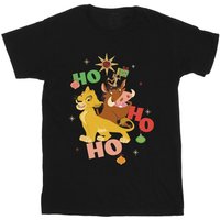 The Lion King Boy's Ho Ho Ho Cotton T-Shirt in Black | Size: 7-8 Years