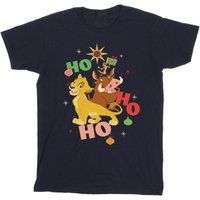 The Lion King Boy's Ho Ho Ho Cotton T-Shirt in Navy | Size: 5-6 Years