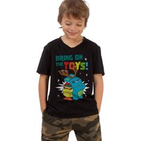 Disney Boy's Bring On The Toys Cotton T-Shirt in Black | Size: 5-6 Years