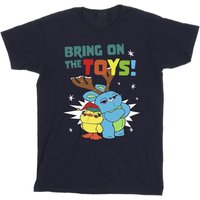 Disney Boy's Bring On The Toys Cotton T-Shirt in Navy | Size: 9 Years