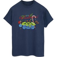 Toy Story Women's Aliens Cotton Boyfriend Christmas T-Shirt in Navy | Size: 3XL