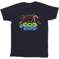Toy Story Boy's Aliens Cotton Christmas T-Shirt in Navy | Size: 12-13 Years