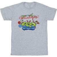 Toy Story Girl's Aliens Christmas T-Shirt in Grey | Size: 3-4 Years