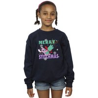 Lilo & Stitch Girl's Merry Stitchmas Sweatshirt in Navy | Size: 3-4 Years