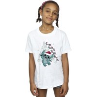 Lilo & Stitch Girl's Christmas Tree Cotton T-Shirt in White | Size: 3-4 Years