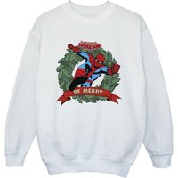 Spider-Man Boy's Be Merry Sweatshirt in White | Size: 9 Years