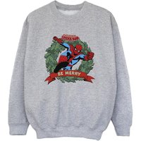 Spider-Man Boy's Be Merry Sweatshirt in Grey | Size: 9 Years