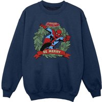 Spider-Man Girl's Be Merry Sweatshirt in Navy | Size: 3-4 Years