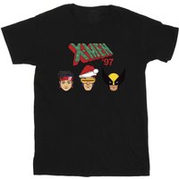 Marvel Men's Head Christmas T-Shirt in Black | Size: Medium