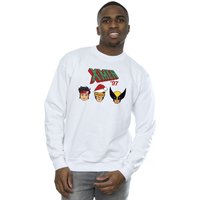 X-Men Men's Head Christmas Sweatshirt in White | Size: XL