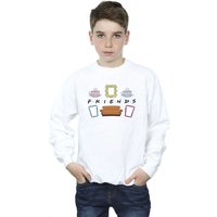 Friends Boy's Couch Lounging Sweatshirt in White | Size: 12-13 Years