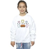 Friends Girl's Couch Lounging Sweatshirt in White | Size: 9 Years