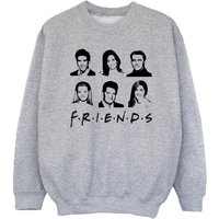 Friends Girl's Faces Logo Sweatshirt in Grey | Size: 12-13 Years