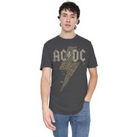 AC/DC Boy's Leopard Bolt Short-Sleeved T-Shirt in Charcoal | Size: 3-4 Years