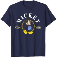 Disney Boy's Mickey Mouse Varsity Cotton T-Shirt in Navy | Size: 9 Years