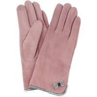 Eastern Counties Leather Women's Gaby Faux Suede Touch Screen Gloves in Light Pink