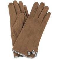 Eastern Counties Leather Women's Gaby Faux Suede Touch Screen Gloves in Light Brown
