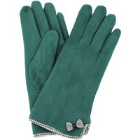 Eastern Counties Leather Women's Gaby Faux Suede Touch Screen Gloves in Teal