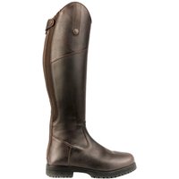 Moretta Ventura Leather Long Riding Boots in Dark Brown | Size: 1