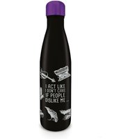 Wednesday Don´t Care Metal Water Bottle in Black