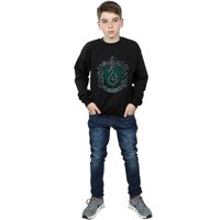 Harry Potter Boy's Slytherin Cotton Sweatshirt in Black | Size: 9 Years