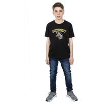 Harry Potter Boy's Hufflepuff Cotton T-Shirt in Black | Size: 9 Years