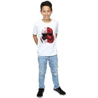 Star Wars: The Last Jedi Boy's Cubist Stormtrooper Helmet Cotton T-Shirt in White | Size: 5-6 Years
