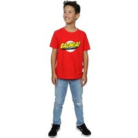 The Big Bang Theory Boy's Bazinga Cotton T-Shirt in Red | Size: 5-6 Years